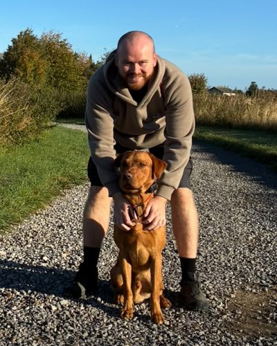 Adam from Off Peak Dog Training with his dog